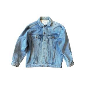 80s Vintage Light Denim Distressed Jacket Ladies Med by Bonjour